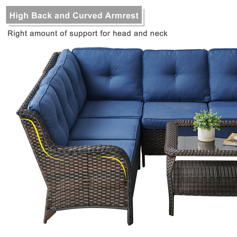 Red Barrel Studio® 50.78'' Wicker Outdoor Patio Sectional Wayfair